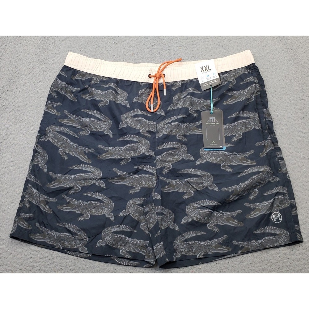 Hawke & Co Swim Trunks Mens XXL Multi Alligators Print Mesh Lined Surf Surfing